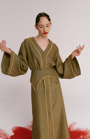 Соломенное кимоно с бахромой